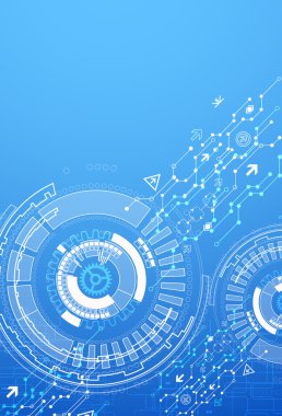 Soyut mavi dijital iletişim teknolojik altyapı. 