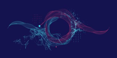 Soyut kablo çerçevesi arkaplanı. Modern bilim sanat unsurları. Vektör.