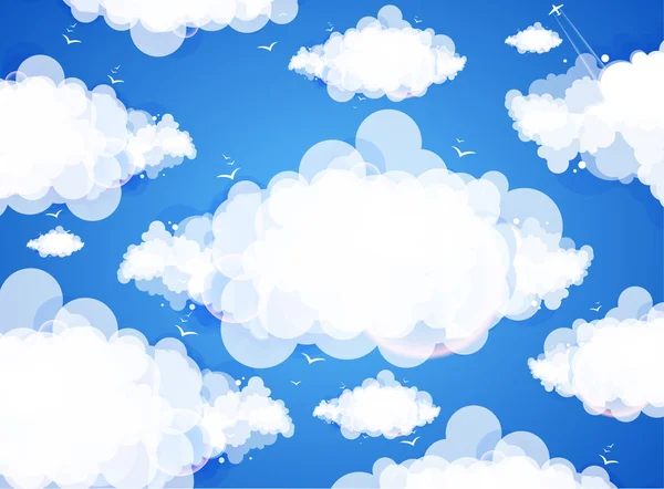 Ciel bleu avec nuages. — Image vectorielle