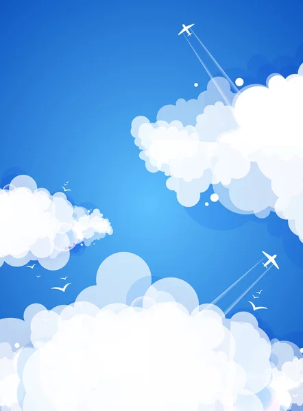 Blå himmel med moln. — Stock vektor