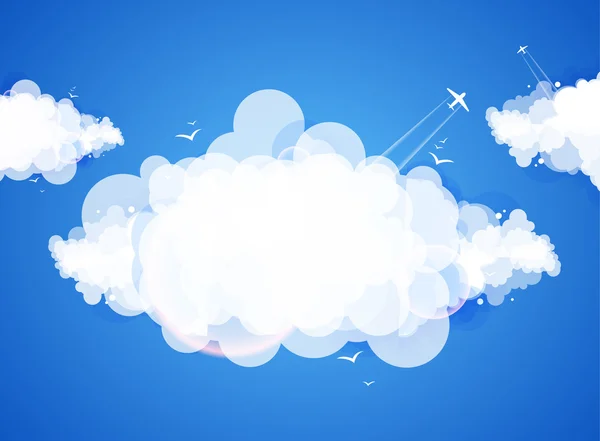 Cielo azul con nubes. — Vector de stock