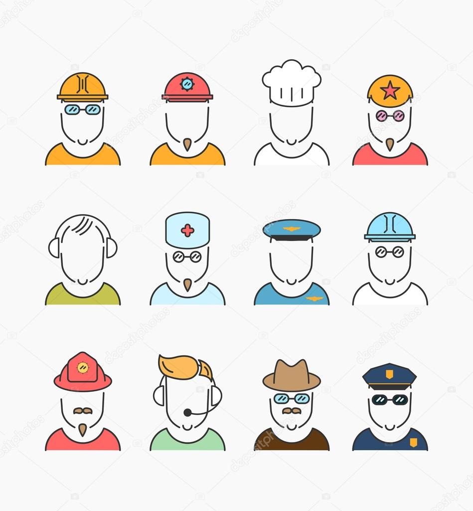 Various profession icons