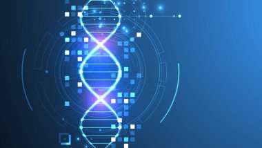 Bilimsel ve teknolojik geçmiş. Teknolojik elementlere sahip DNA molekülü.