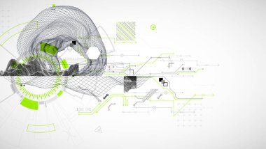 Soyut teknoloji kablo çerçevesi arka planı. Modern bilim sanat unsurları. Vektör