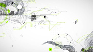 Soyut teknoloji kablo çerçevesi arka planı. Modern bilim sanat unsurları. Vektör