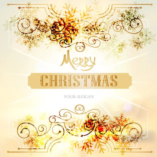 Vintage christmas ontwerp frame. — Stockvector