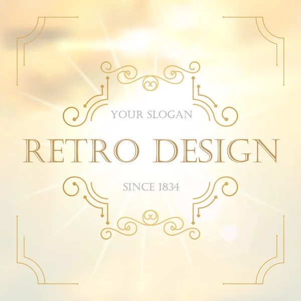 Vintage design av retro blomstrar ram. — Stock vektor