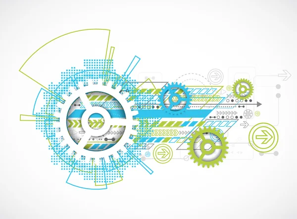 Abstracte technologie versnellingen achtergrond — Stockvector