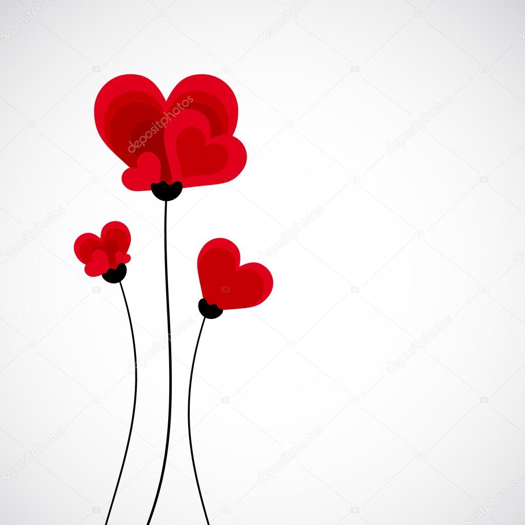 Flowers made with heart shape.