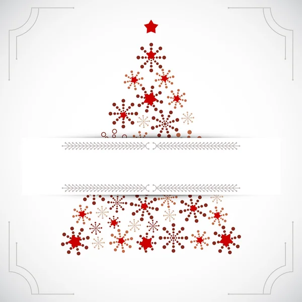 Tarjeta de felicitación con árbol de Navidad — Vector de stock