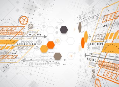 Arka plan çeşitli teknolojik öğeleri ile.