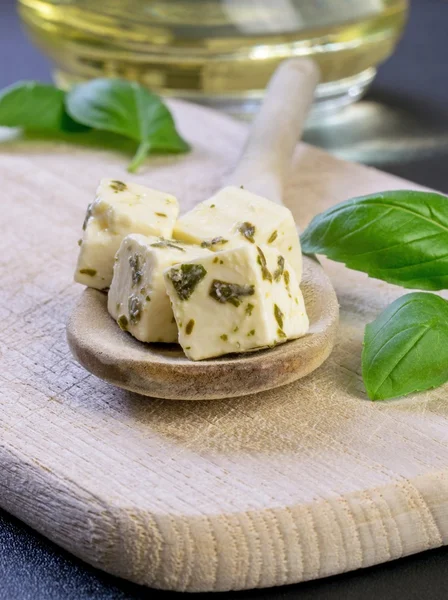 Feta Cheese Cubes — Stock Photo, Image