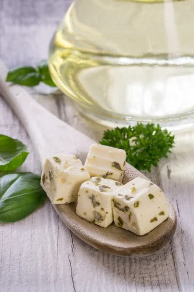 Feta Cheese Cubes — Stock Photo, Image