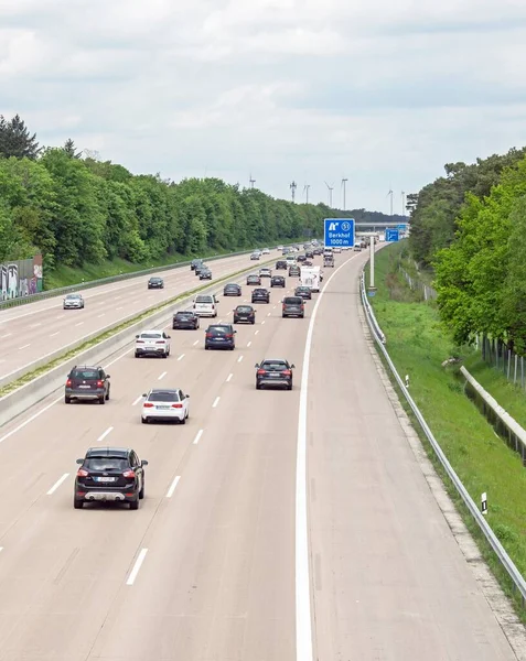 Berkhof Germania Maggio 2021 Veduta Ponte Traffico Fluido Sull Autostrada Immagine Stock