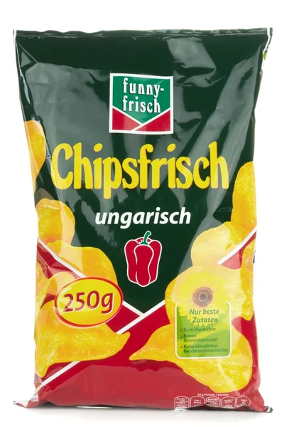 A bag of Funny-Frisch potato crisps — Stock Photo, Image