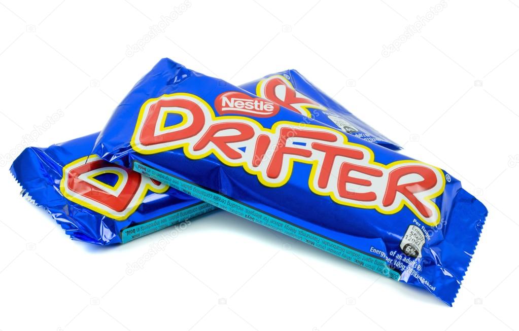 Two packs of Nestles Drifter chocolate bars Stock Editorial