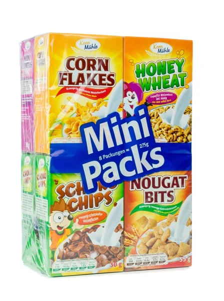 Embalagem múltipla de Mini Cereais — Fotografia de Stock