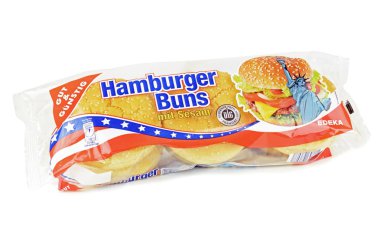 Susamlı hamburger ekmeği bir paket