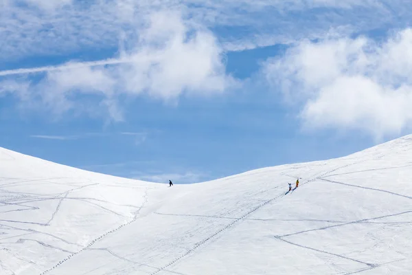 ski touring in winter