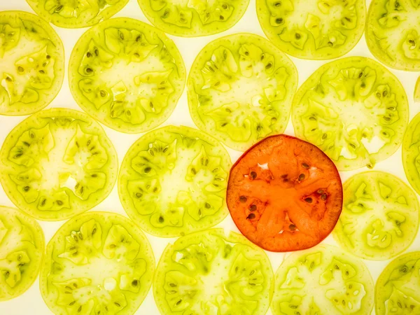 Slice of green tomatoes — Stock Photo, Image