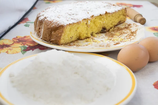 Pan di Spagna fatto in casa con zucchero a velo — Foto Stock
