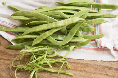Sadece temizlenmiş taze fasulye