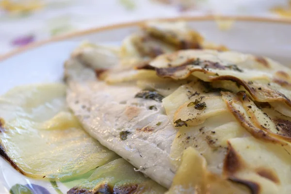 Filetes de solha de batata-crustada — Fotografia de Stock