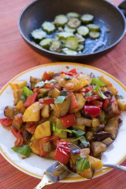 bir Sicilyalı caponata Üstten Görünüm