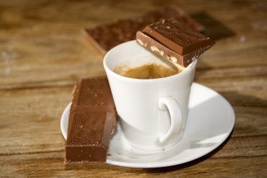 Espresso kahve ve çikolata
