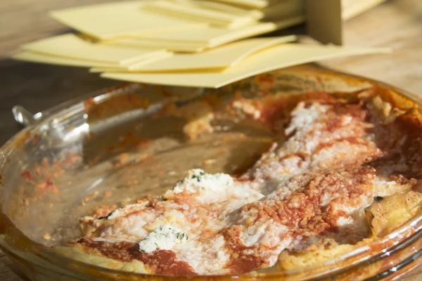 Crespelle at the tomatoes — Stock Photo, Image