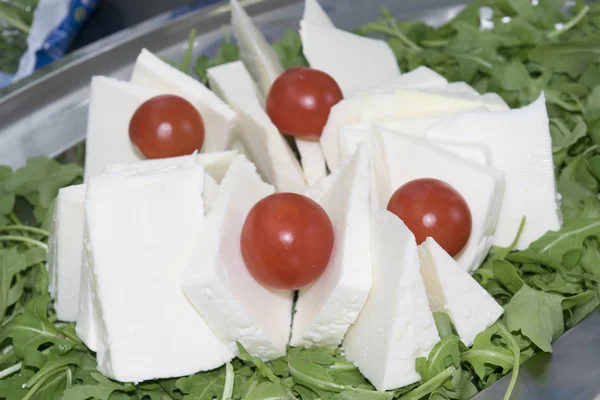 Segmenten van handgemaakte pecorino — Stockfoto