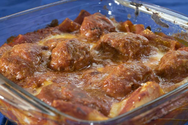 Gehaktballen pasta bak — Stockfoto