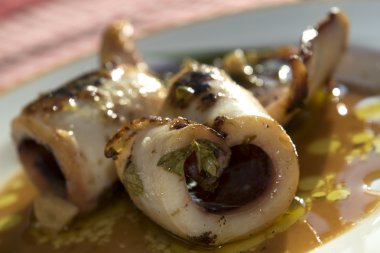 kalamar yağı ve limon ile