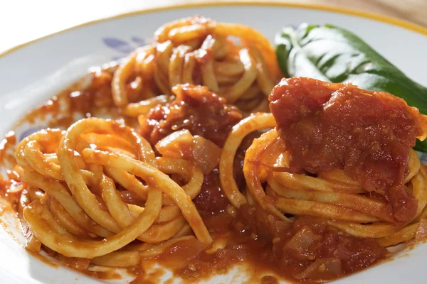 Pasta met tomatenpuree — Stockfoto