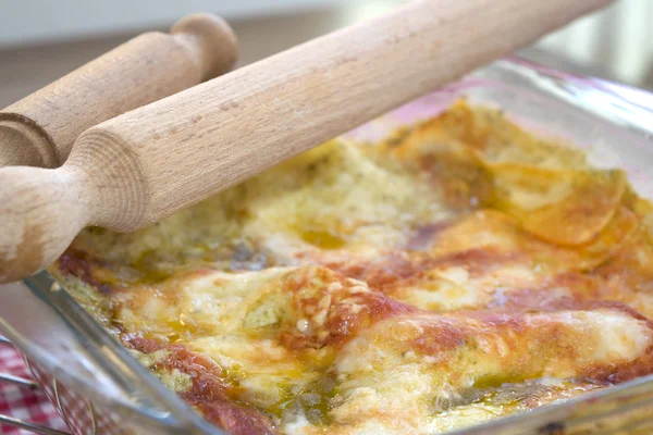 Lasagne al pesto genovese — Foto Stock