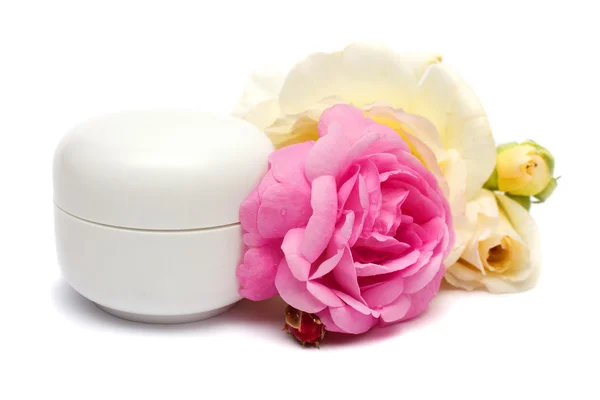 Face Cream With Roses — Stock Photo, Image