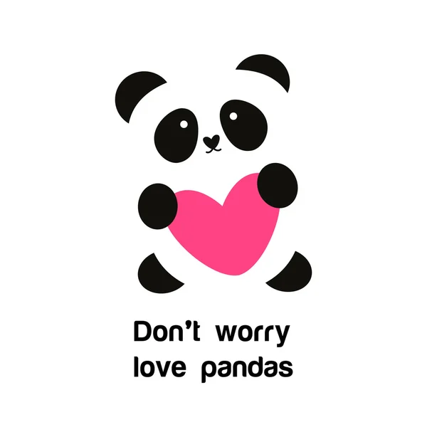 Padrão de amor panda — Vetor de Stock