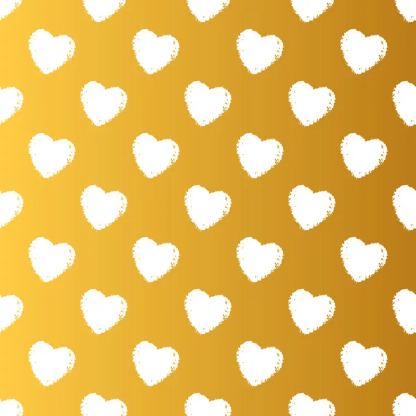 Zlaté srdce pattern — Stockový vektor