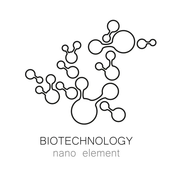 Logotipo nano biotecnologia —  Vetores de Stock
