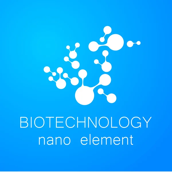 Logotipo nano biotecnologia — Vetor de Stock