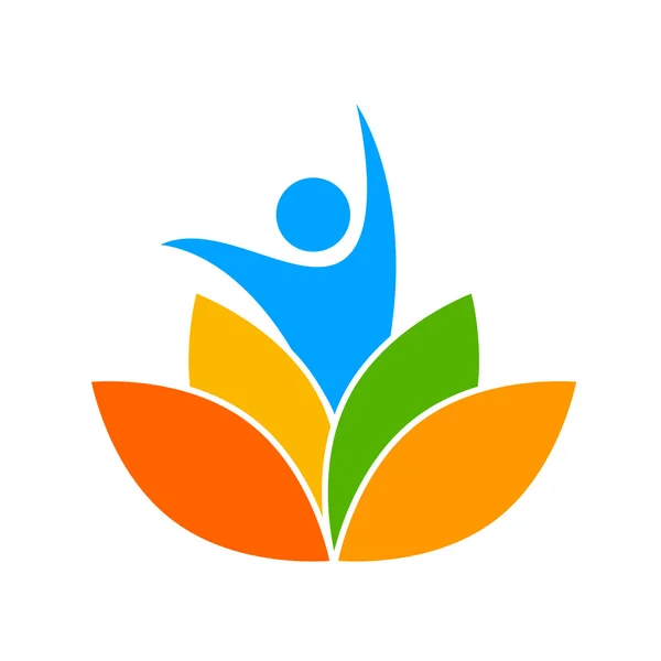 Plantilla de logo lotos de yoga — Vector de stock