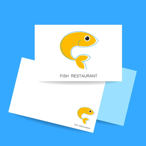 Cartão restaurante peixe — Vetor de Stock
