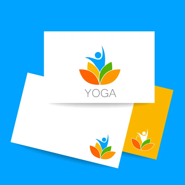 Plantilla de logo lotos de yoga — Archivo Imágenes Vectoriales