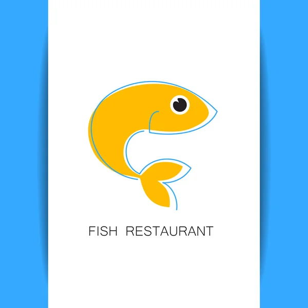 Tarjeta de restaurante pescado — Archivo Imágenes Vectoriales