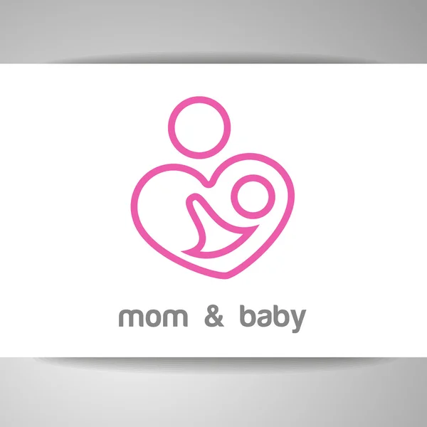 Mom and baby logo identity — Stock Vector