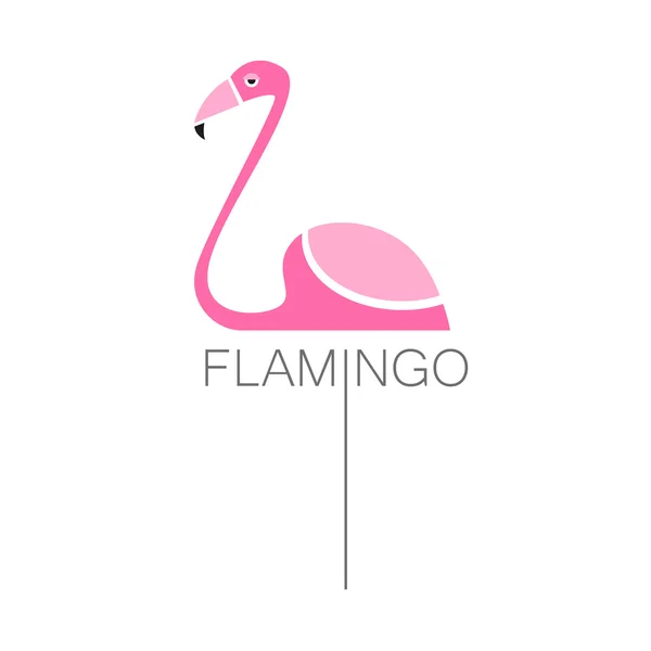 Flamant rose signe oiseau — Image vectorielle