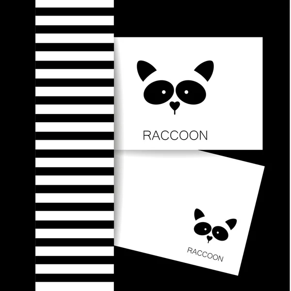 Raccoon animal template — Stock Vector