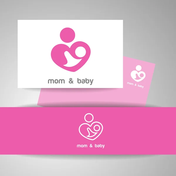 Moeder en baby logo identiteit — Stockvector