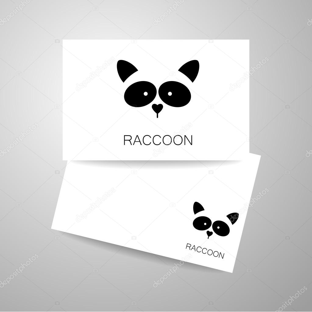 Raccoon logo. Isolated raccoon head on white background. Raccoon mascot idea for logo, emblem, symbol, icon. Vector illustration.