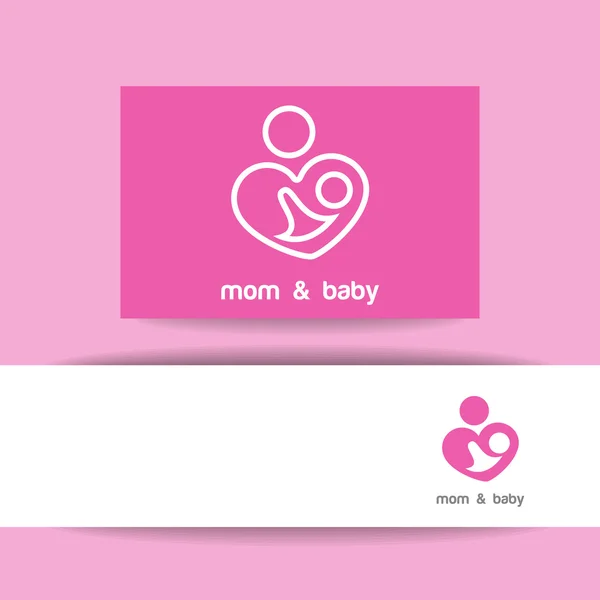 Moeder en baby logo identiteit — Stockvector